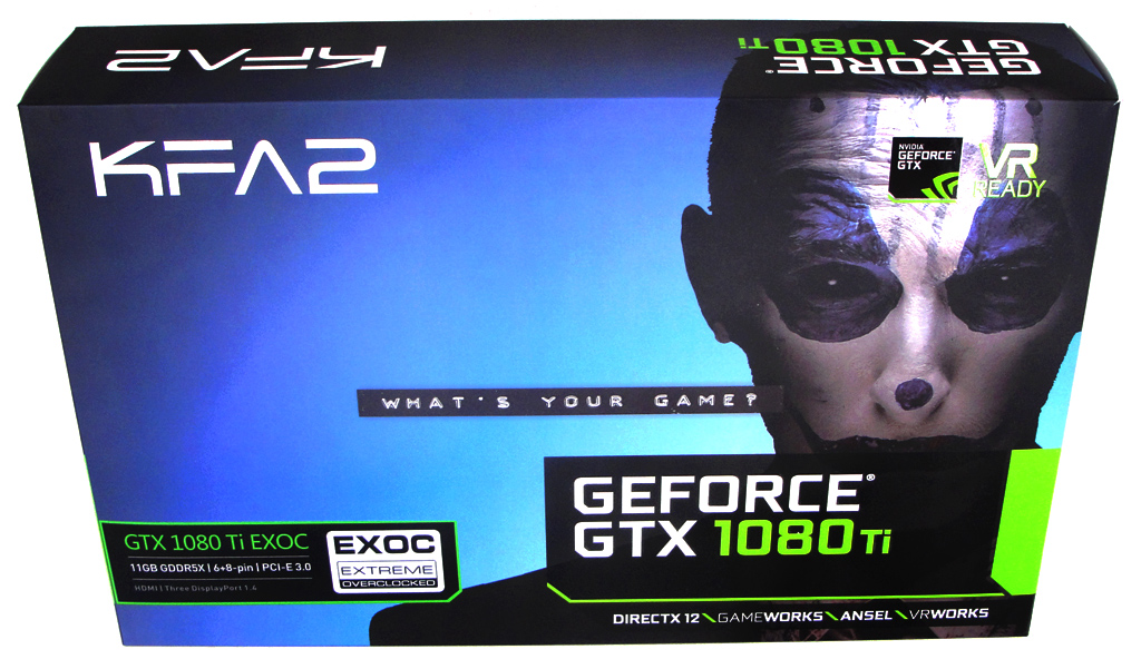 Die Verpackung der GeForce GTX 1080 Ti ist im KFA2-typischen Design gehalten.