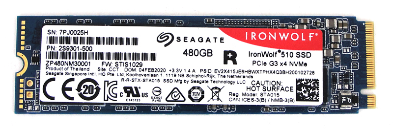 Die IronWolf 510 SSD von Seagate basiert auf einem Phison PS5012-E12DC Controller.