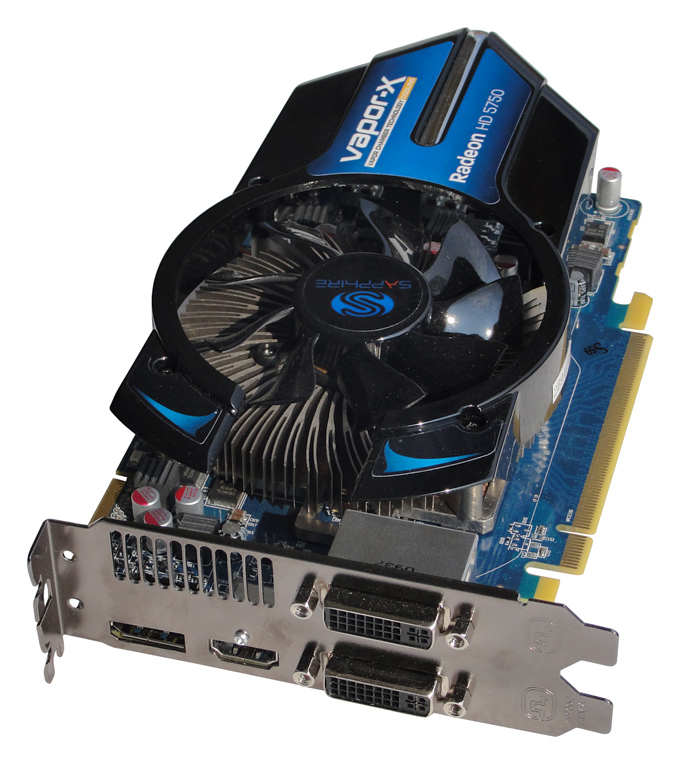 Die Sapphire Radeon HD 5750 mit Vapor-X-Kühlkörper auf der Oberseite.