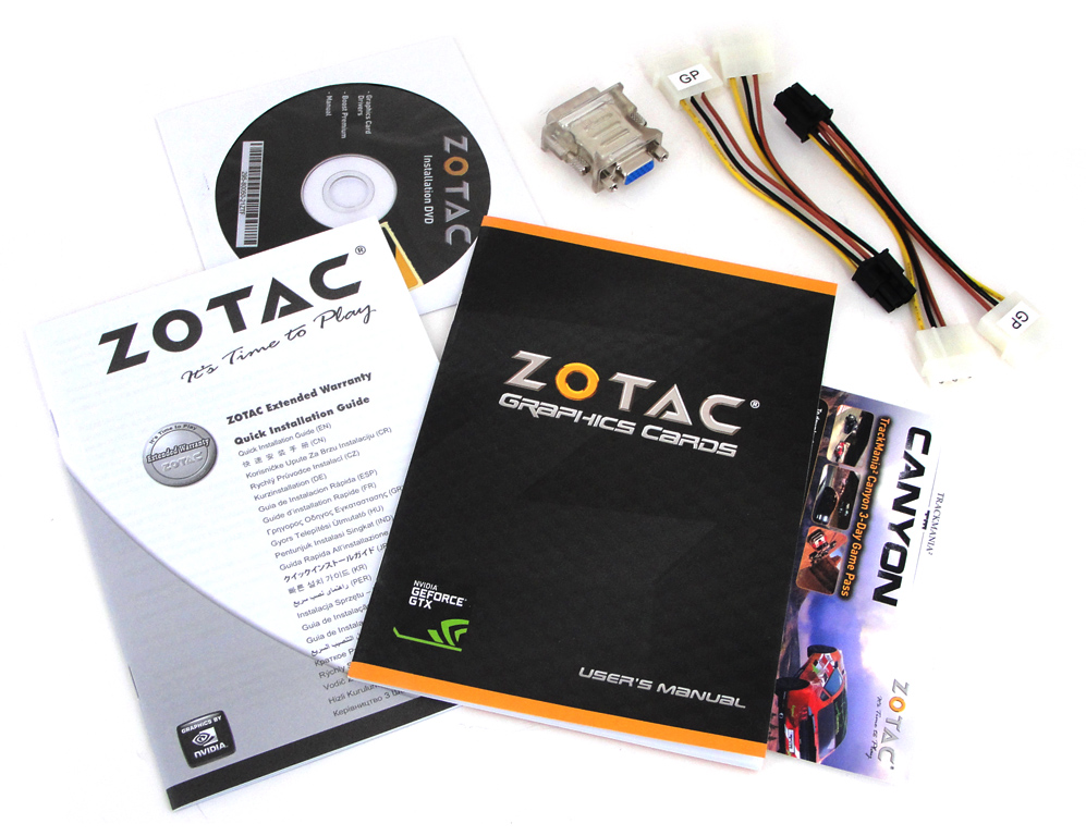 Der Lieferumfang der ZOTAC GeForce GTX 670 AMP! Edition im Überblick.