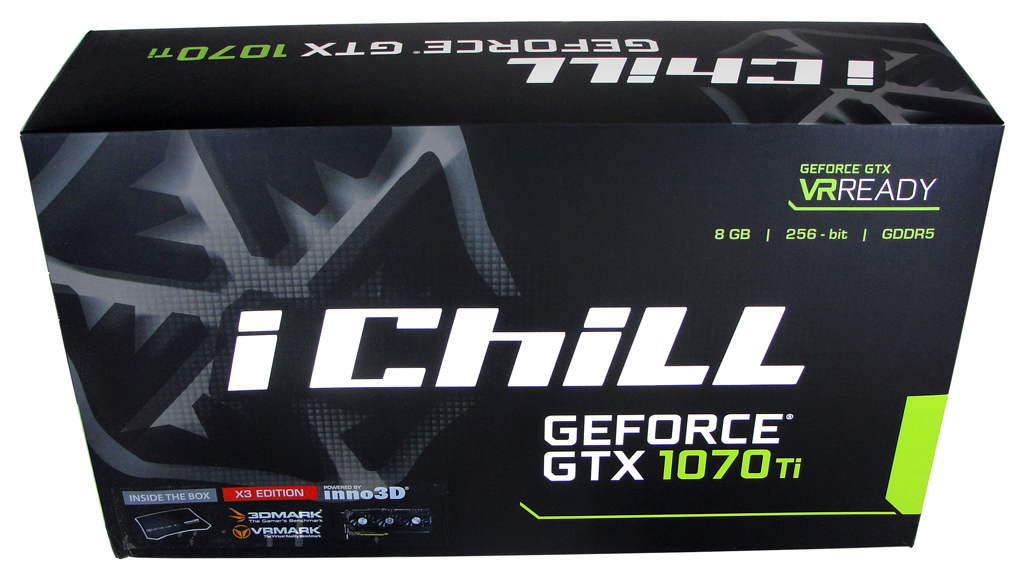 Das Design der Verpackung der 1070 Ti kennen wir bereits von aktuellen Inno3D-Produkten der GeForce GTX 10 Familie.