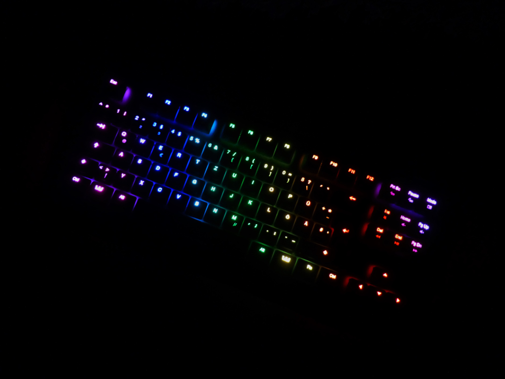 Die Beleuchtung der Tastatur ist sehr stimmungsvoll.