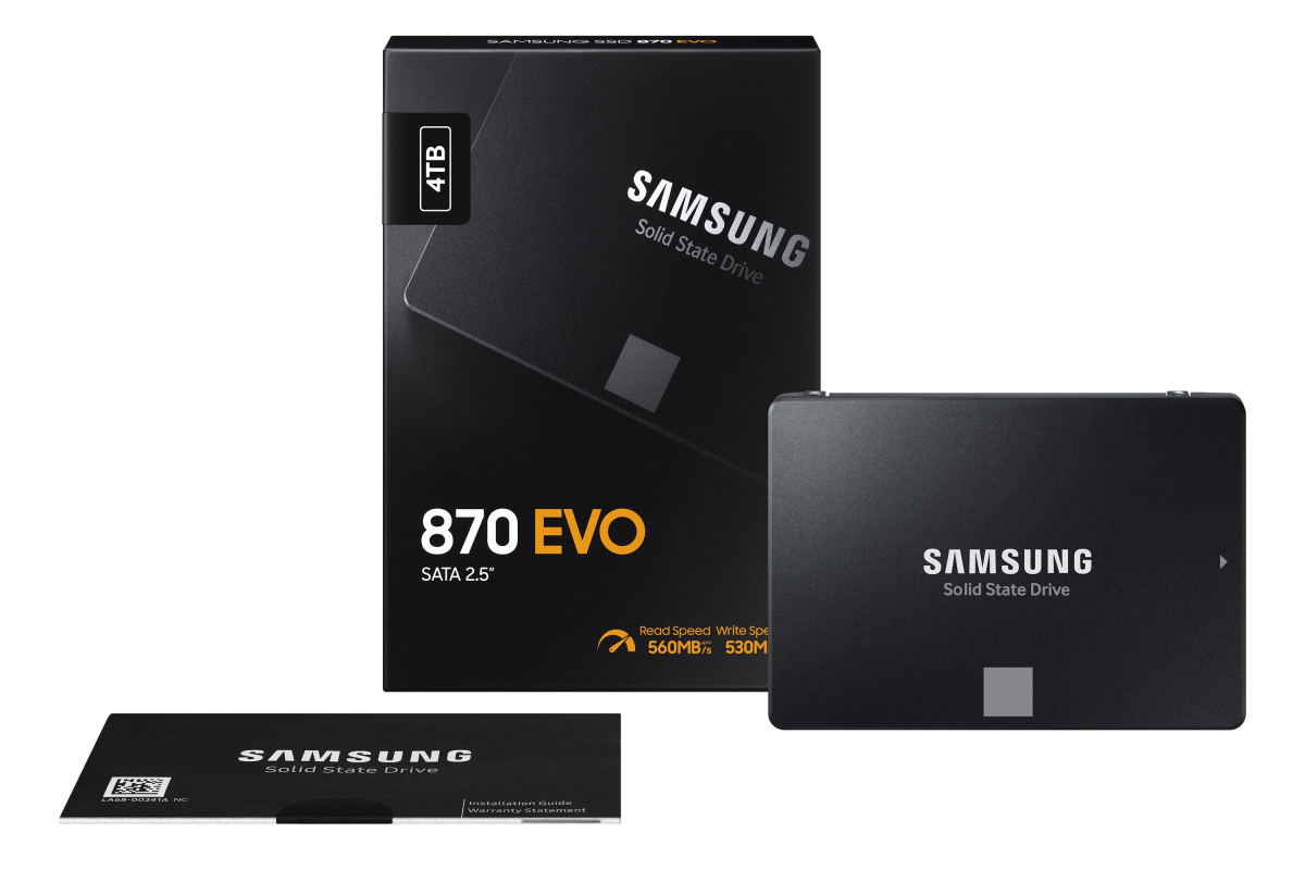 Samsungs neue SSD 870 EVO Familie mit bis zu 4 TB (Bildquelle: Samsung)