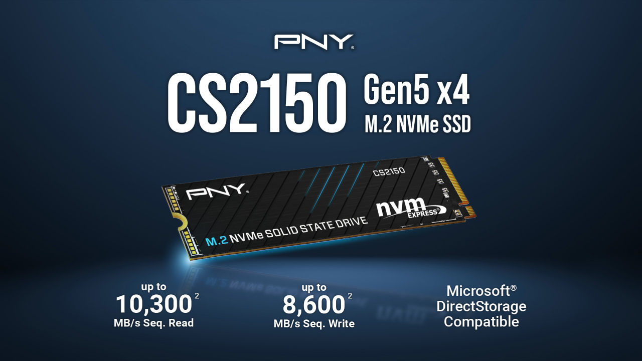 PNY CS2150 M.2 NVMe PCIe Gen5 x4 SSD